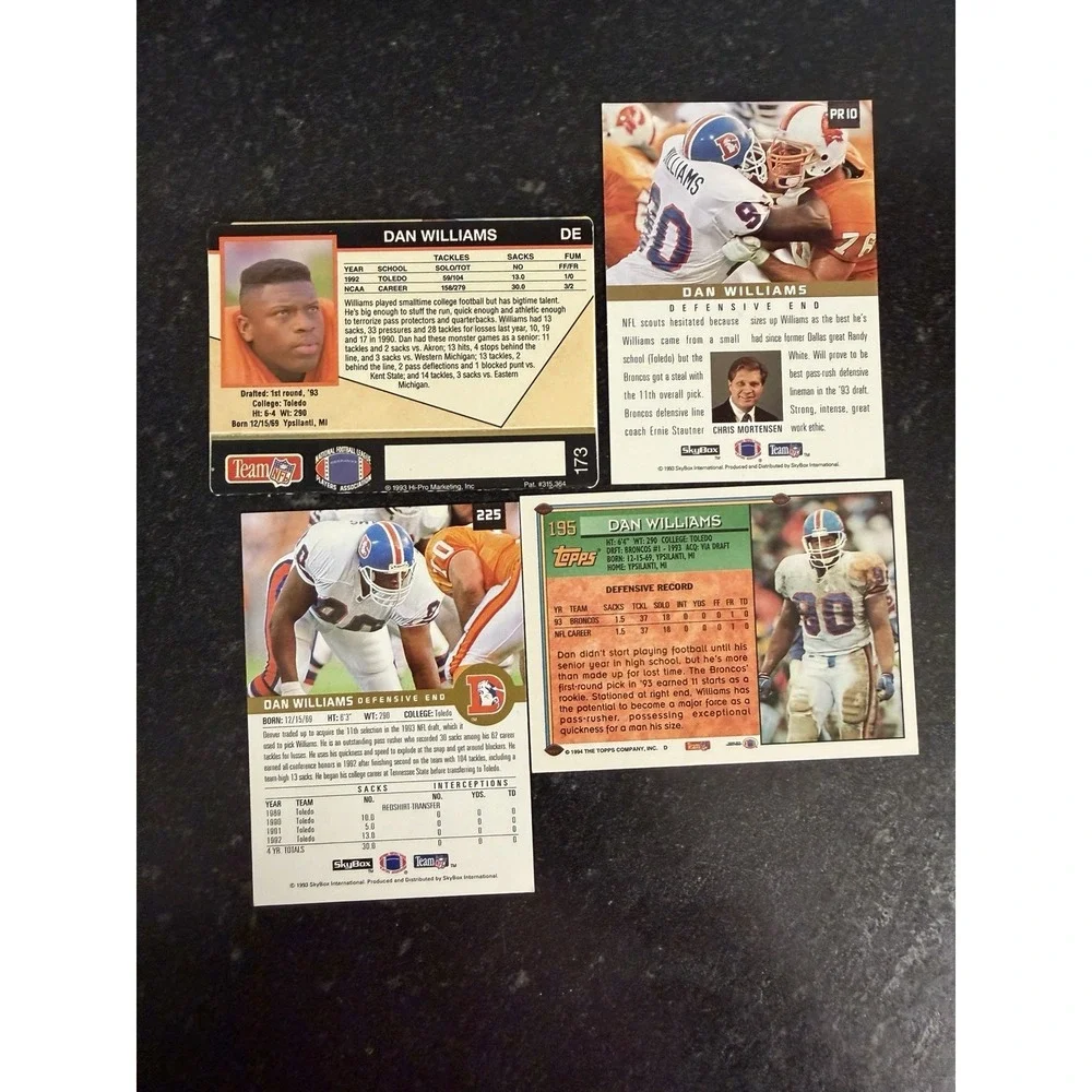 Dan Williams Auto Lot‎ (24) Denver Broncos Signed Cards 1993 Rookie Era
